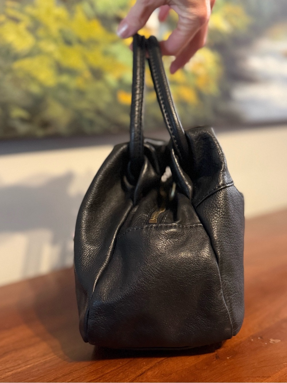 HOBO Mini Darling Satchel Buttery Soft Black Leather Slouchy Dumpling Bag - Picture 3 of 13